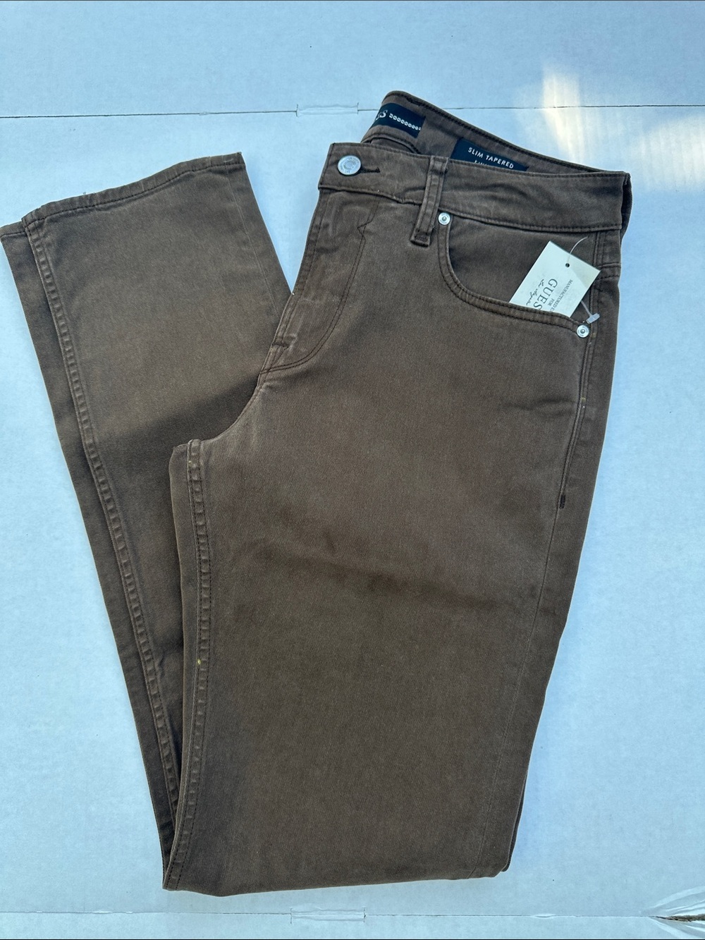 New Guess Slim Tapered Men's Jeans - Brown Sz 32